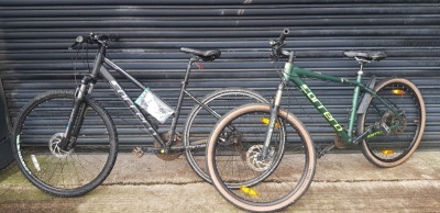 2 X CARRERA MOUNTAIN BIKES ONE BLACK IN SIZE 47CM WITH 18 GEARS,GREEN SIZE 47CM WITH 20 GEARS