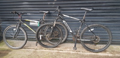 2 X MIXED MOUNTAIN BIKE CONTAINING ONE ATB.1 INEI IN SIZE 49CM AND 6 GEARS , ONE VILLAIN 2 MONGOOSE IN SIZE 50CM AND 14 GEARS