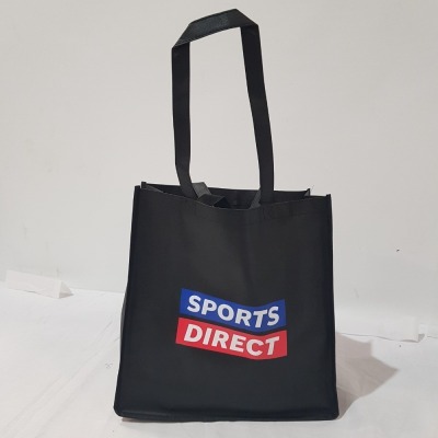 900 X BRAND NEW SPORTS DIRECT REUSABLE TOTE IN SIZE 36 X 36 X 10CM BAGS IN 9 BOXES