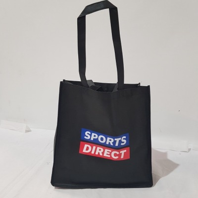 900 X BRAND NEW SPORTS DIRECT REUSABLE TOTE IN SIZE 36 X 36 X 10CM BAGS IN 9 BOXES