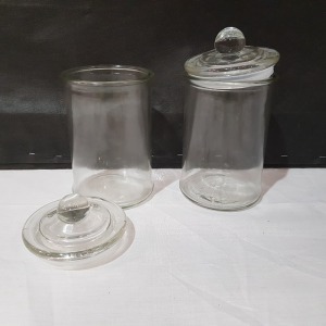 120 X BRAND NEW TALL GLASS JARS IN 5 BOXES SIZE H18 X D10CM - BON BON STYLE / HERMETIC SEALED LID