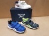 20 X BRAND NEW MIXED REEBOK KIDS TRAINERS IN VARIOUS STYLE 8 X ROYAL COMPLETE IN WHITE/RED AND NAVY IN SIZE USA 1 , 3 X RUSH RUNNER 3 ALT COLD IN GREY/RED AND NAVY IN SIZE USA 1.5 , 3 X T SPRINTER SHOES VECTO IN BLUE AND WHITE IN USA 1 , 1 X RUSH RUNNER
