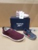 20 X BRAND NEW MIXED REEBOK KIDS TRAINERS IN VARIOUS STYLES IE: 4 X ROYAL CLASSIC JOGG IN WHITE AND PINK IN SIZE USA 6 , 4 X ROYAL CLASSIC JOGG COLL IN NAVY/RED AND GREY IN SIZE USA 6 , 4 X EVER ROAD DMX SLIP IN MAROON IN SIZE USA 6.5 , 3 X ENERGYLUX 2 S