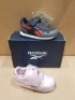 20 X BRAND NEW MIXED REEBOK KIDS TRAINERS IN VARIOUS STYLES IE: 6 X ROYAL CLASSIC JOGG CLASS IN PINK IN SIZE USA 7.5 , 4 X ROYAL CLASSIC JOGG COLL IN NAVY/RED AND GREY IN SIZE USA 7.5 , 4 X ROYAL CLASSIC JOGG COLL IN NAVY/RED AND GREY IN SIZE USA 7 , 3 