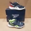 20 X BRAND NEW MIXED REEBOK KIDS TRAINERS IN VARIOUS STYLES IE: 10 X RUSH RUNNER 3 ALT NIGHT IN NAVY/RED AND WHITE IN SIZE USA 10.5 , 7 XT SPRINTER ALT SH COLI NAVY AND GREEN IN SIZE USA 11 , 2 X RUSH RUNNER 3 ALT COLD IN GREY/NAVY AND RED IN SIZE USA 11