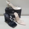 15 X MIXED MISSGUIDED WOMENS SHOES CONTAINING BARELY THERE LOW HEEL SANDALS IN WHITE, BLOCK HEEL TIE UP HEELED SANDALS IN BLACK , POINTED TOE PERSPEX STILETTO IN NUDE , SQUARE TOE PATENT HEELED SANDAL IN SAND ETC ALL IN SIZE 5 (NOTE - SOME HAVE SECURITY 