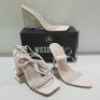 15 X MIXED MISSGUIDED WOMENS SHOES CONTAINING PERSPEX SQUARE TOE WEDGE HEEL IN NUDE, POINTED TOE PERSPEX STILETTO IN NUDE , BLOCK HEEL TIE UP SANDALS IN CREAM , ETC ALL IN SIZE 5 (NOTE - SOME HAVE SECURITY TAGS)