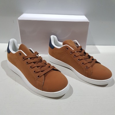 24 X BRAND NEW TRAINERS IN COLOUR CAMEL IN SIZE UK 7.5 IN TWO BOXES