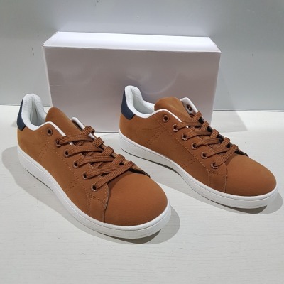 24 X BRAND NEW TRAINERS IN COLOUR CAMEL IN SIZE UK 7.5 IN TWO BOXES