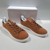 24 X BRAND NEW TRAINERS IN COLOUR CAMEL IN SIZE UK 9 IN TWO BOXES