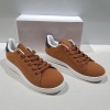 23 X BRAND NEW TRAINERS IN COLOUR CAMEL IN MIXED SIZES 18 IN SIZE UK 11, 5 IN SIZE UK 7 IN TWO BOXES