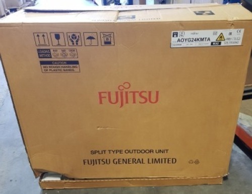 1 X BRAND NEW BOXED FUJITSU STANDARD OUTDOOR WALL MOUNTED AIR CONDITIONER UNIT ( AOYG24KMTA) (PLEASE NOTE OUTDOOR UNIT ONLY )