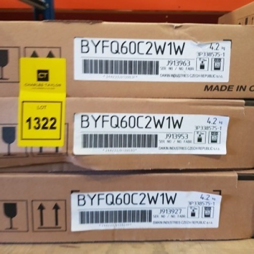 3 X BRAND NEW BOXED DAIKIN AIR CONDITIONING CASSETTE PANEL (BYFQ60C2W1W) RRP &pound; 290.30 PP - TOTAL RRP &pound; 870.90