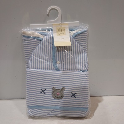 20 X BRAND NEW LOLLIPOP LANE BABY NEST - BABY BLANKET/NAPPY CHANGE QUILT IN BLUE/WHITE IN TWO TRAYS ( TRAYS NOT INCLUDED)