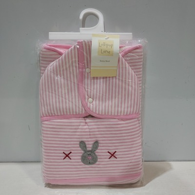 20 X BRAND NEW LOLLIPOP LANE BABY NEST - BABY BLANKET/NAPPY CHANGE QUILT IN PINK/WHITE IN ONE TRAY ( TRAYS NOT INCLUDED)