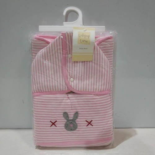 20 X BRAND NEW LOLLIPOP LANE BABY NEST - BABY BLANKET/NAPPY CHANGE QUILT IN PINK/WHITE IN ONE TRAY ( TRAYS NOT INCLUDED)