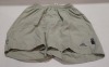 20 X BRAND NEW ADIDAS KIDS SHORTS IN LIGHT GREEN/ NAVY BLUE IN SIZES 24/26, 28/30, 30/32 IN 1 TRAY (TRAY NOT INCLUDED)