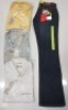 20 X MIXED CLOTHING LOT CONTAINING PIERRE CARD SHIRT IN WHITE/BLUE IN SIZE 21 , VILA CLOTHES JEANS IN WHITE IN SIZE 29 , DKNY JEANS IN DENIM BLUE IN SIZE 26/32 , HATICO SPORTS SHIRT IN YELLOW IN SIZE 5 XL V, CARPENTER JEANS INBLUE IN SIZE 12 ETC IN ONE TR