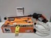 2 X WORX HYDRO SHOT BATTERY POWERED PRESSURE WASHERS - INCLUDES 2 X 20 V 2.0 AH BATTERYS / 1 X CHARGER / HOSE ATTACHMENTS ( PLEASE NOTE 1 IS BRAND NEW COMPLETE SET / 1 IS INCOMPLETE AND NOT BRAND NEW )