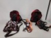 4 X JSP SPARTAN 3 POINT SAFETY HARNESS'S - ALL IN BLACK AND RED / 1 X HSS SPAN SER 3 POINT SAFETY HARNESS / 1 X JSP FARO 206 SHOCK ABSORBING LANYARD / 1 X SPAN SET TP130 SHOCK ABSORBING LANYARD / 1 X NO SHOCK LANYARD / 2 X JSP HARNESS BACK PACKS