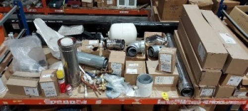 FULL BAY MIXED LOT CONTAINING 1 METER 80 MM PROLUNGA ALLUMINIUM EXTENSION PIPES ( AIPR80 ) / 1 METER ALLUMINIUM STRAIGHT EXTENSION PIPE / 45 DEGREE ELBOW / UNPIANTED 80/125 ELBOW / 90 CONCENTRIC BEND / LOCTITE 55 PIPE / LOCTITE 55 P;IPE SEALING COR