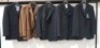 21 X BRAND NEW MIXED BLAZERS LOT CONTAINING 17 X MARKS AND SPENCERS BLAZER IN NAVY BLUE IN TWO SIZES 42 , 44 , 2 X COOLMAX BLAZER IN BROWN IN SIZE 27 , 2 X COOLMAX NAVY BLUE JACKET IN SIZE 48 ON ONE RACK