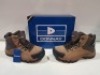 25 X DONNAY SUEDE HI SN99 IN BROWN/BLACK IN SIZE 7 ( PLEASE NOTE - WE HAVE SOME MINOR MANUFACTURING IMPERFECTIONS ON EXAMINATION SEE SUPPLEMENTARY IMAGE AND BID ACCORDINGLY)