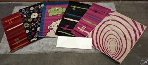 6 X BRAND NEW RUGS ALL IN SIZE 120 X 170CM IN VARIOUS COLOURS AND DESIGNS - 100% POLYPROPALINE - (SEE PICTURE 2 FOR DESIGNS)