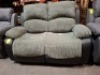 1 X HOMELIFE BANBURY FAUX LEATHER/CORD 2 SEATER SOFA IN GREY AND BLACK -