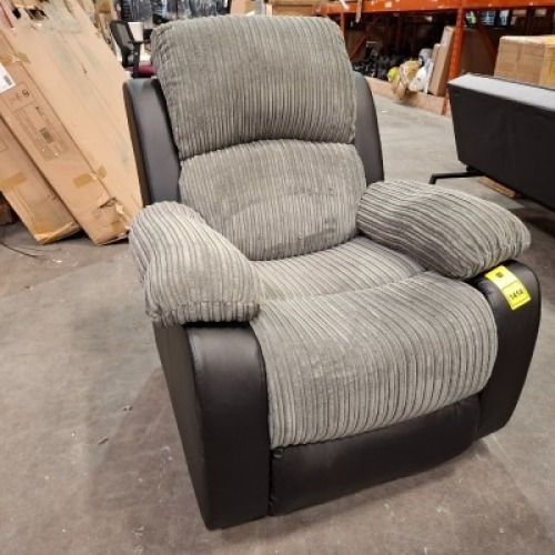 1 X HOMELIFE 1 SEATER ARM CHAIR FAUX LEATHER/CORD