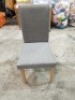 1 X BRAND NEW STUDIO GREY FABRIC DINING CHAIRS IN 1 BOX