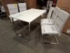 1 X BRAND NEW STUDIO MILAN 5 PIECE GLOSS DINING SET WITH 4 TIMES CHAIRS 1X TABLE - 140CM X 80CM X 76.5CM