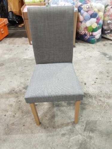 1 X BRAND NEW STUDIO GREY FABRIC DINING CHAIRS IN 1 BOX