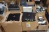 50+ MIXED OFFICE EQUIPMENT LOT CONTAINING POLYCOM VIDEO CONFERENCE CAMERAS , POLYCOM HDX MICA MICROPHONE , POLYCOM HDX 7000 , MAXIMISER 5204 TRUCK MODULE , PANASONIC TV M50 VOICE PROCESSING SYSTEM ETC IN 6 BOXES