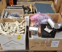 150+ MIXED OFFICE EQUIPMENT LOT CONTAINING POLYCOM HDX 7000 , AVAYA IPN OFFICE 500 SYSTEM SERVER , CISCO OFFICE CAM , POLYCOM CAM , VARIOUS TELEPHONE CABLES IN 5 BOXES
