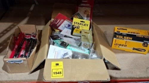 40+ BRAND NEW MIXED LOT CONTAINING TOLSEN SCREWDRIVER , RAPTOR HOLESAW AUTOPILOT , RHINO IMPACT DIAMOND DRILL BIT MILWAUKIE DRILL BITS ETC