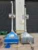 2 X V-CEPTOR MOBILE CCTV TOWERS. EACH WITH FOUR REDWALL MOTION DETECTORS - 60M RANGE, 360 DEGREE ROTATING PTZ FULL ZOOM CAMARAS WITH RAIN WIPER AND INFRA RED LIGHTING, MAGNA SPEAKER, EACH UNIT IS SUPPLIED WITH FOUR 12V 18HR BATTERIES, CRISTEC AUTOMATIC BA