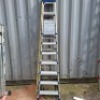 2 PIECE LADDER LOT CONTAINING 1 X YELLOW FIBREGLASS 8 STEP 230 CM LADDER 1 X WERNER 6 STEP ALLUMINIUM LADDER