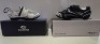 26 X BRAND NEW MIXED CYCLING SHOES CONTAINING 9 FOOR CYCLING SHOES IN BLACK/SILVER IN SIZE 7 , 17 EXUSTAR CYCLING SHOES IN SILVER/WHITE AND BLACK IN SIZE 3.5 (NOTE - SOME BOXES MAY BE SLIGHTLY DAMAGED)