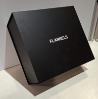105 X BRAND NEW FLANNELS GIFT BOXES IN BLACK IN SIZE 38 X 33 14 CM IN 7 BOXES