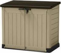 1 X KETER STORAGE BOX IN BROWN/BEIGE (CARDBOARD BOX SIZE 138..7X75.7DX20.1H CM) IN ONE BOX (NOTE _ BOX DAMAGED AND CUSTOMER RETURNS)