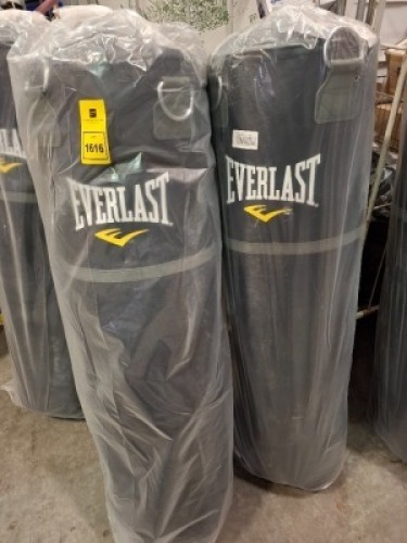 2 X BRAND NEW EVERLAST PUNCHING BAGS 50KG IN BLACK WITH HANGING CHAIN