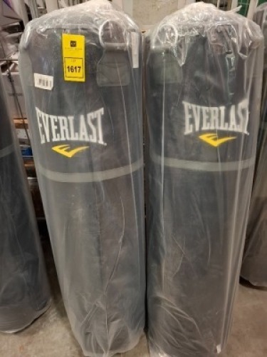 2 X BRAND NEW EVERLAST PUNCHING BAGS 50KG IN BLACK WITH HANGING CHAIN
