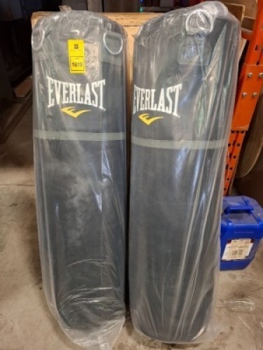 2 X BRAND NEW EVERLAST PUNCHING BAGS 50KG IN BLACK WITH HANGING CHAIN