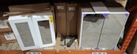 10 X BRAND NEW MIXED CABINET LOT CONTAINING 5 PROCARE 600 WALL-MIRROR CABINET IN WHITE AND 5 NARA MIRROR CABINET IN GLOSS WHITE - CODE ( 29385/000