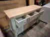1 X DOUNE WOODEN TOP 2 DOOR 3 DRAWER SIDEBOARD IN TAUPE - WITH BOX - CRACK ON SIDE PANEL SEE PICTURES - CUSTOMER RETURNS - 5