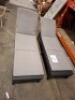 2 X JAIPUR GARDEN SUNLOUNGER - RECLINING BACK REST - BLACK WITH GREY CUSHIONS ( H 29 CM / W 58.2 CM / L 188 CM / KG - 16 ) - NO BOX
