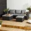 1 X BALI RATTAN CORNER SOFA SET - IN BLACK AND GREY (LOVE SEAT / CHAISE AND TABLE ) - IN 2 BOXES SIZE OF BOX 1 - 126CM X71CM X 40CM , BOX 2 SIZE - 67CM X33CM X 67CM