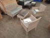 1 X PRE BUILT FIJI 4 PIECE RATTAN LOUNGE SET - IN GREY CHAIR - W 56 CM / D 53 CM / H 81 CM LOVE SEAT - W 101 CM / D 53 C,M / H 81 CM TABLE - W 71 CM / D 43 CM / H 40 CM