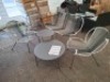1 X RE BUILT BARCELONA 5 PIECE ROPE LOUNGE SET - IN BLACK AND GREY LARGE TABLE - DIAM 70 CM - H 35 CM SMALL TABLE - DIAM 50 CM - 45 CM SINGLE CHAIR - W 64.5 CM / D 74W 142 CM .5 CM / H 76 CM DOUBLE CHAIR - W 142 CM / D 74.5 CM / H 76 CM